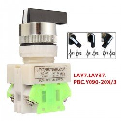 Rotary Three Position Selector Switch 